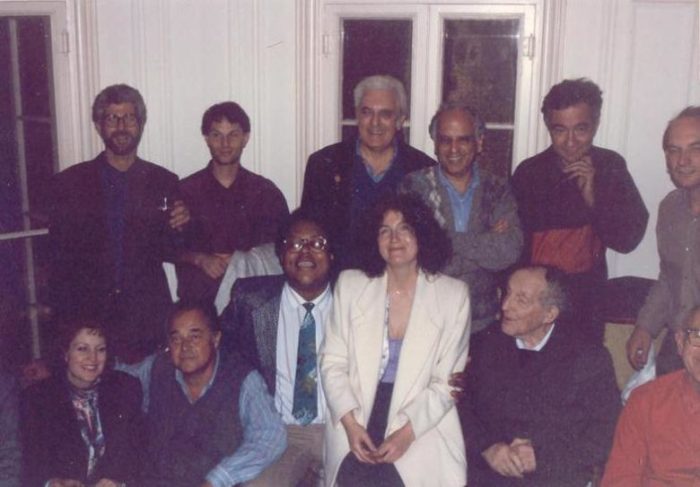 Лев и Наталья Термен с пионерами электронной музыки. 1991