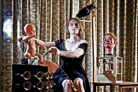 Sarah Angliss and her robot Clara.